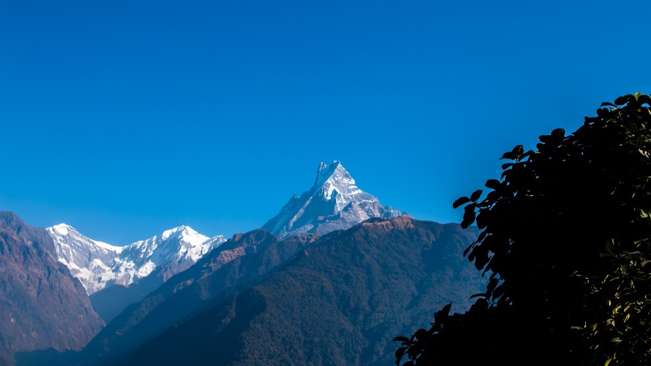 Majestic Annapurna Peak with Snow